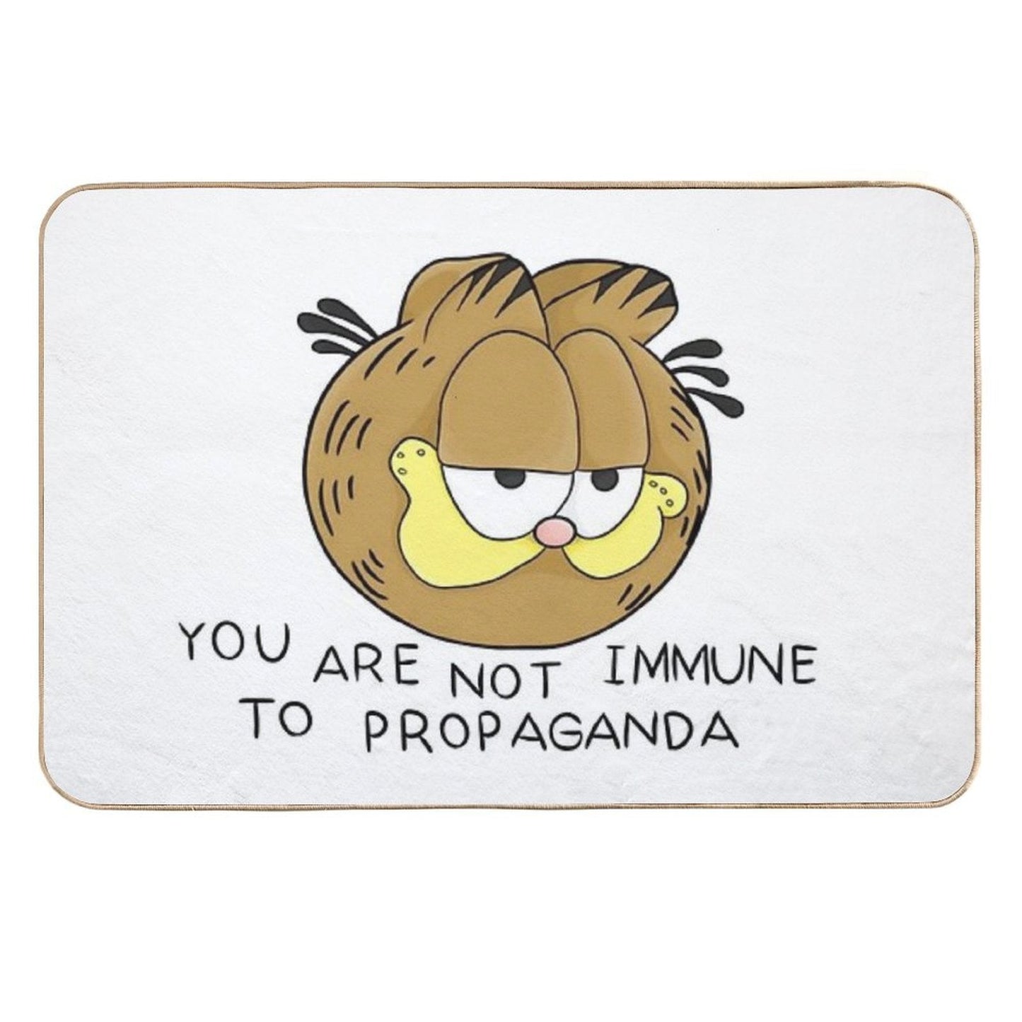 Garfield You Are Not Immune to Propaganda HD Fade-Resistant Bath Mat