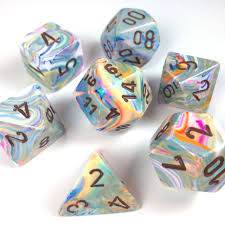 Festive Polyhedral Vibrant/Brown 7-Die Set -