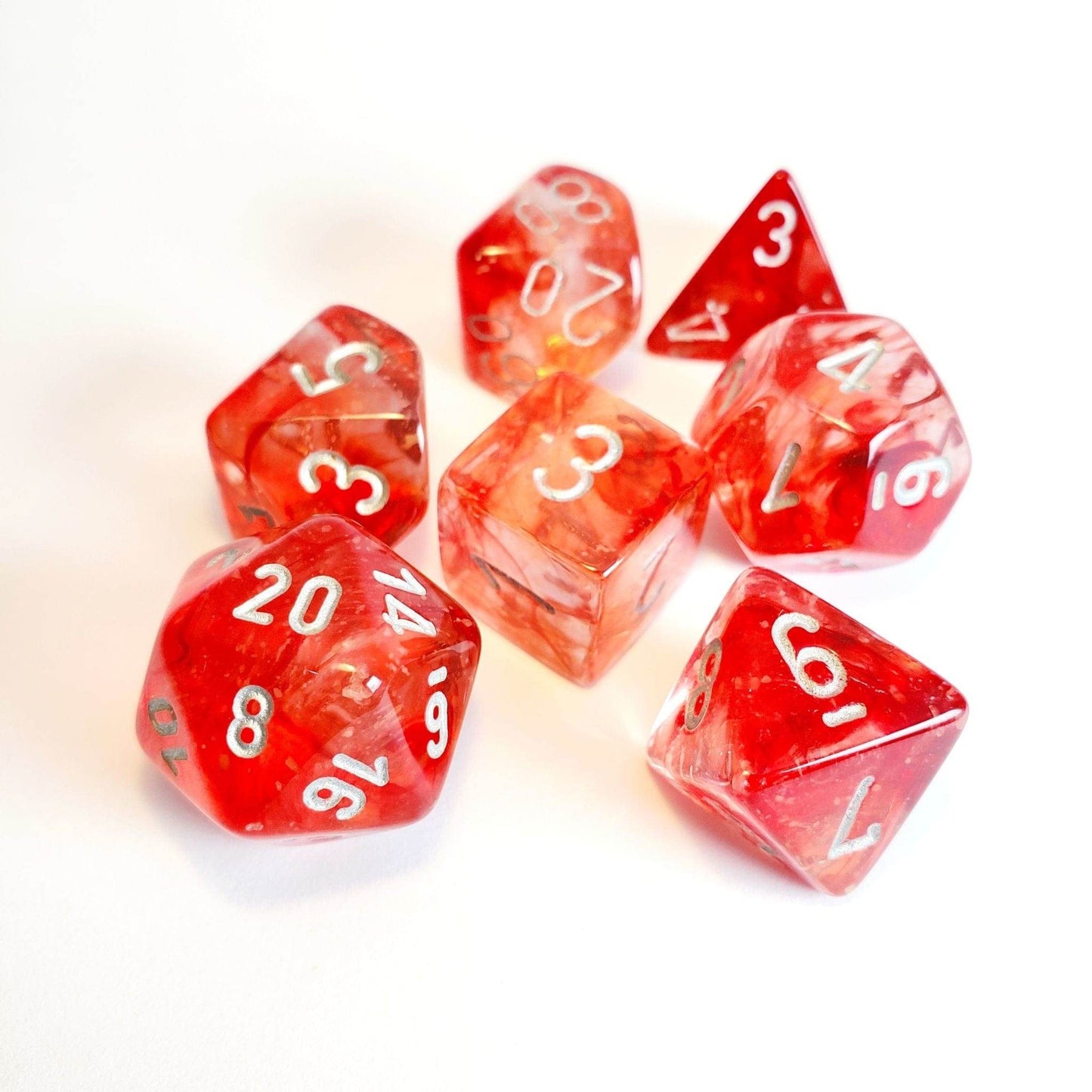 Nebula Polyhedral Luminary Red/Silver 7-Die Set -