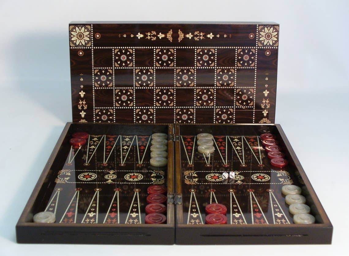 Backgammon- Floral Decoupage Backgammon -