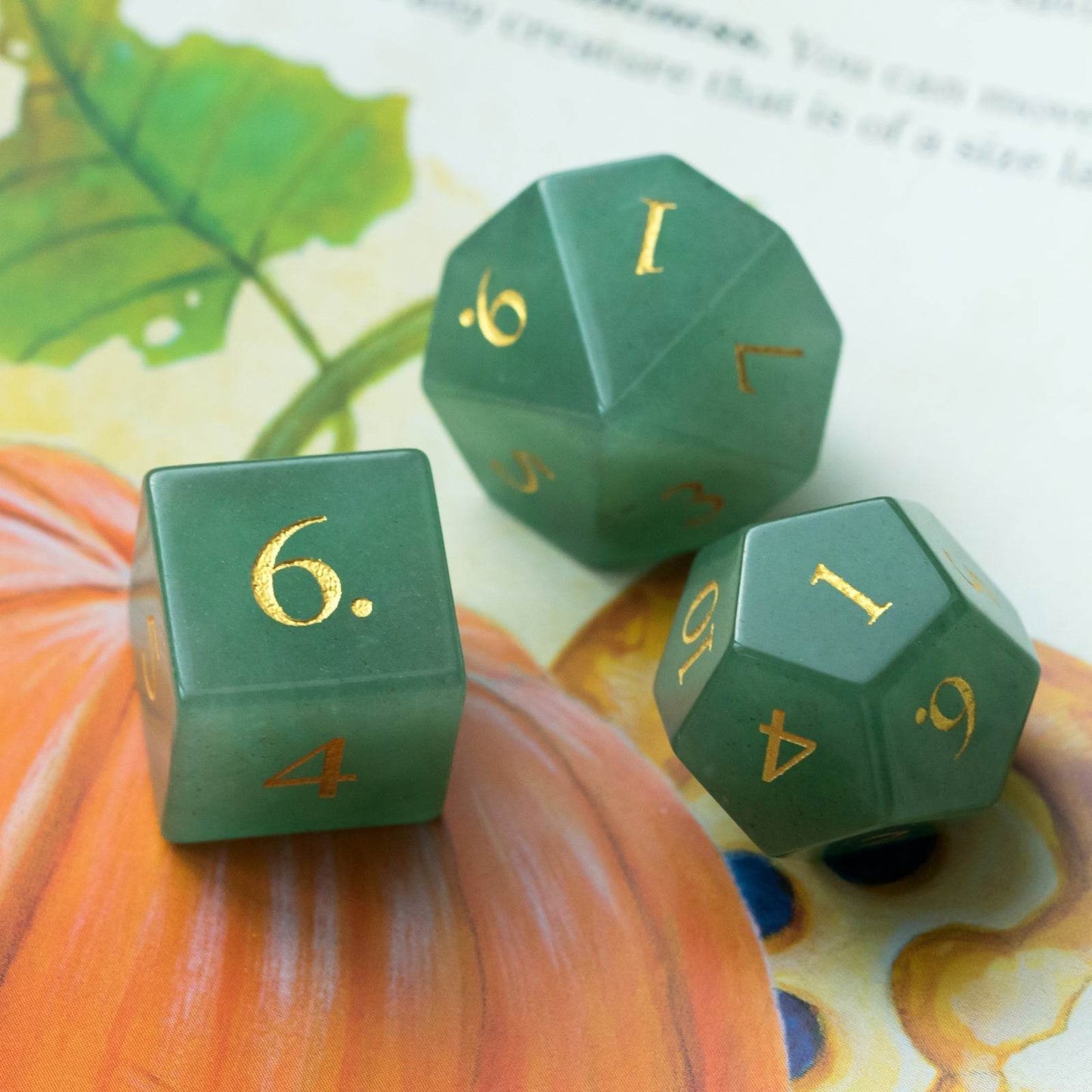 Aventurine Gemstone Dice Set -