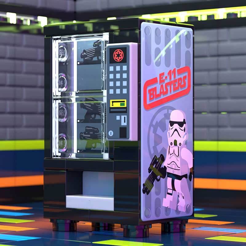 E-11 Blaster Vending Machine for Trooper minifigs made using LEGO parts -