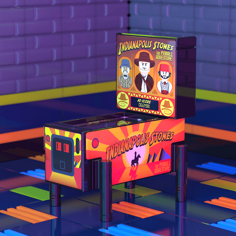 Indiana Stones - B3 Customs Pinball Arcade Machine Building Set made using LEGO parts -