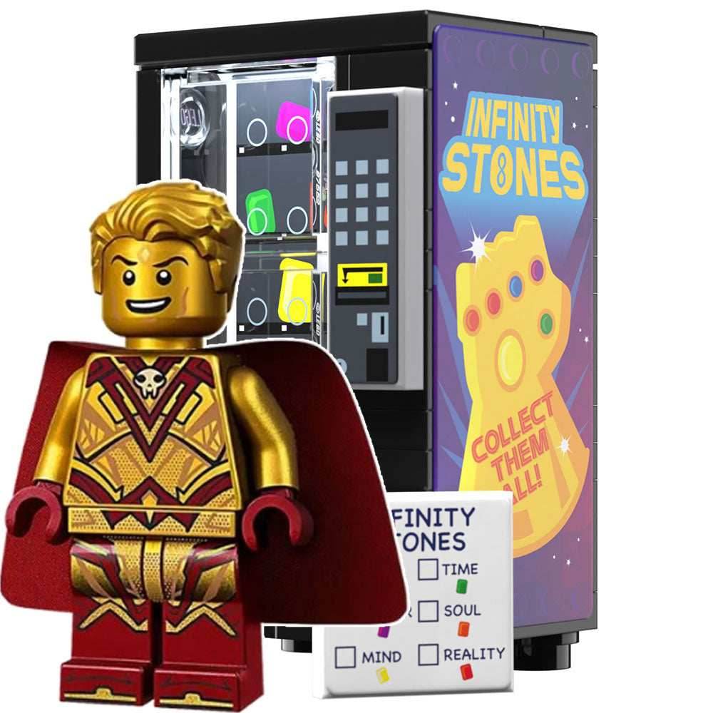 Infinity Stones Vending Machine w/ Official LEGO Adam Warlock Minifigure -