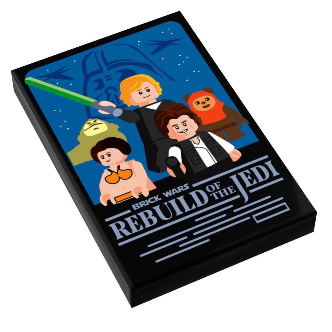 Brick Wars: Rebuild of the Jedi Movie Tile Cover (2x3 Tile) - B3 Customs -