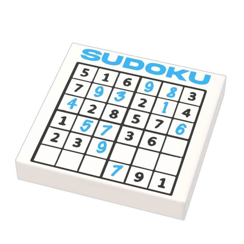 Sudoku Custom Printed 2x2 Tile made using LEGO part -