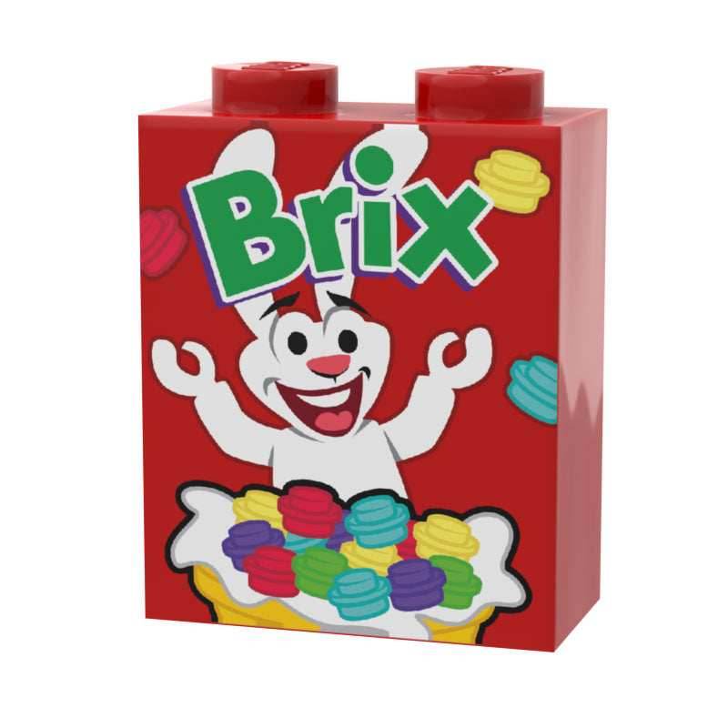 Brix Cereal - Custom Printed 1x2x2 Brick on LEGO part -