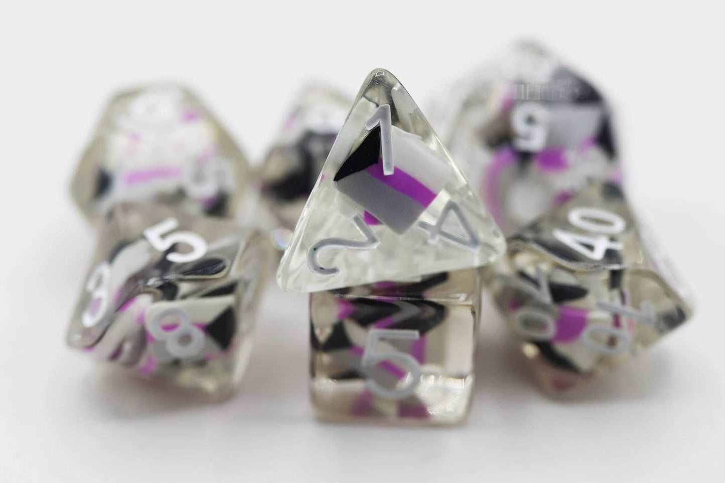 Foam Brain Games Pride Flag RPG Dice Set - Demisexual