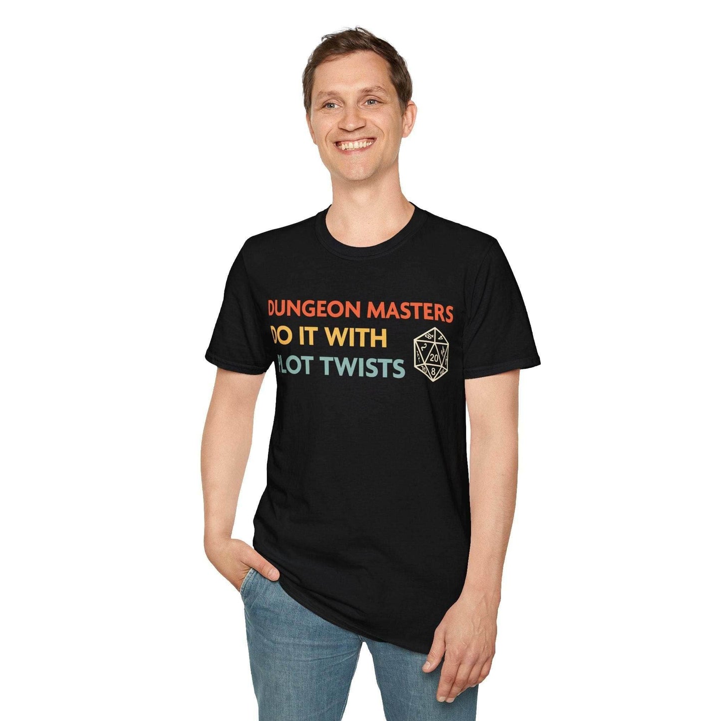 DnD Dungeon Masters Do It With Plot Twists Shirt - Navy / S