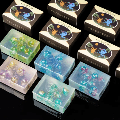 Dice Soap | Lemon Scent Transparent Handmade Soap w/Dice Inside -