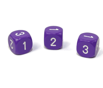 Opaque Purple/white 16mm d3 (d6 w/ 1-2-3 twice) Purple /white (SOLD PER PIECE) -