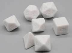 White Opaque (unink) 7-Dice Set of Polyhedral Dice for DND, RPG -
