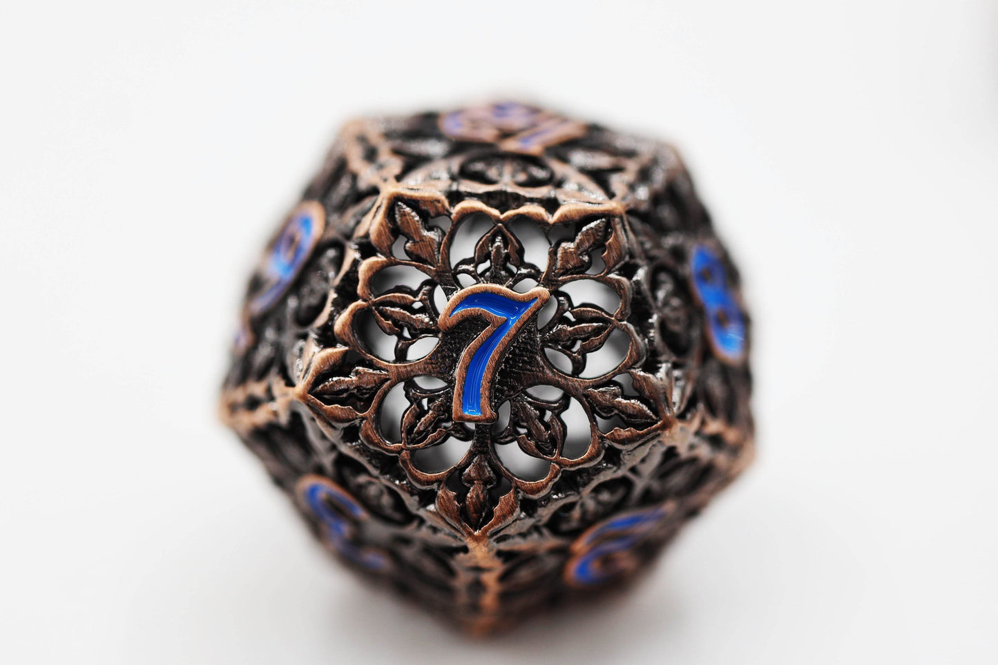 Fleur de Lis: Copper Azul - Hollow Metal RPG Dice Set -