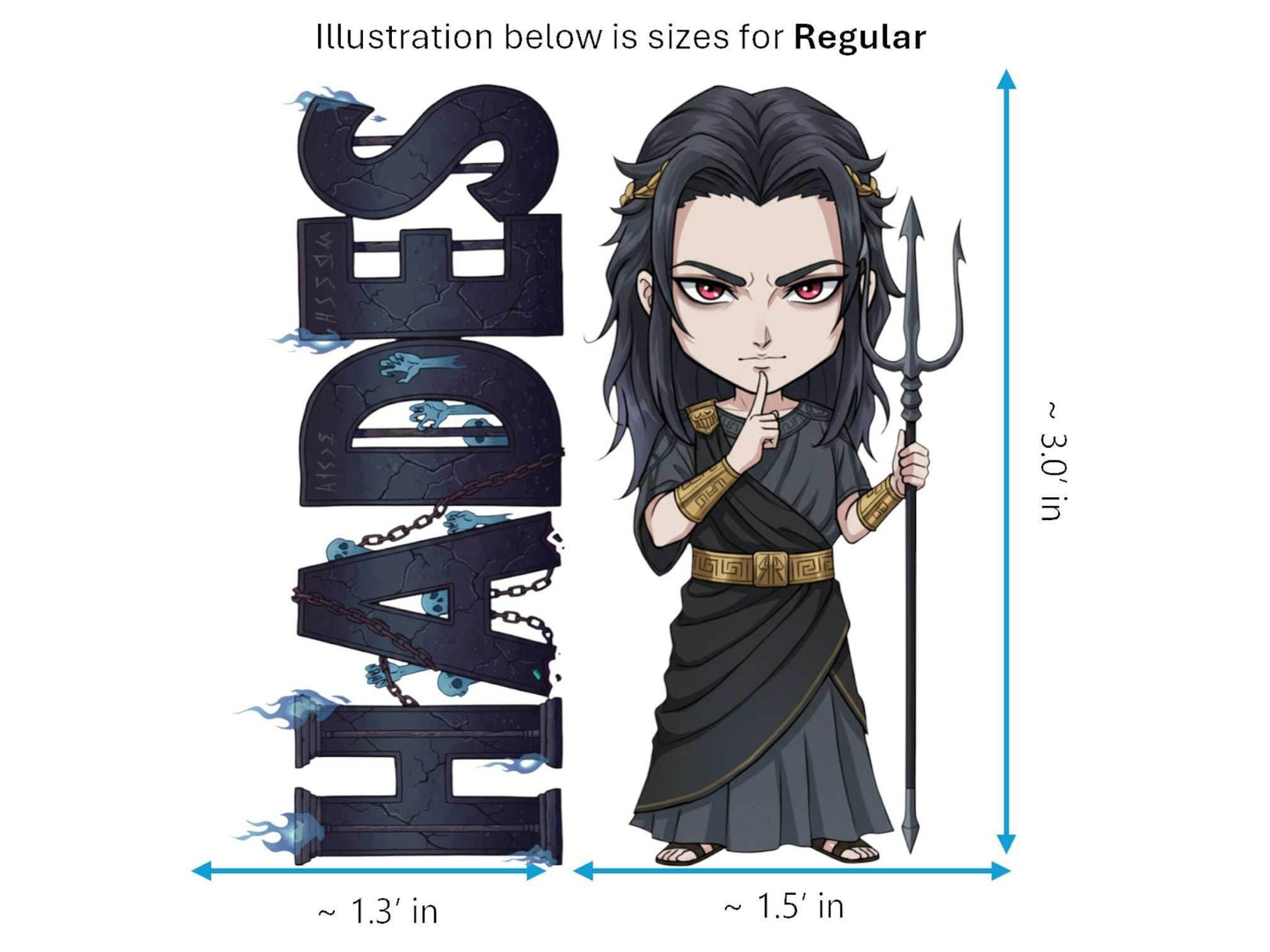 Hades Sticker and Magnet – Aidoneus Mythkins™ – Greek God of the Underworld | Waterproof & UV-Proof - Sticker / Regular