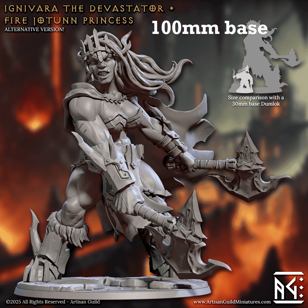 Ignivara the Devastator, Fire Jotunn Princess (Epic Giant Boss) -