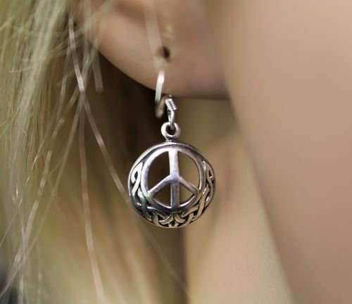 Celtic Peace Sign Earrings -