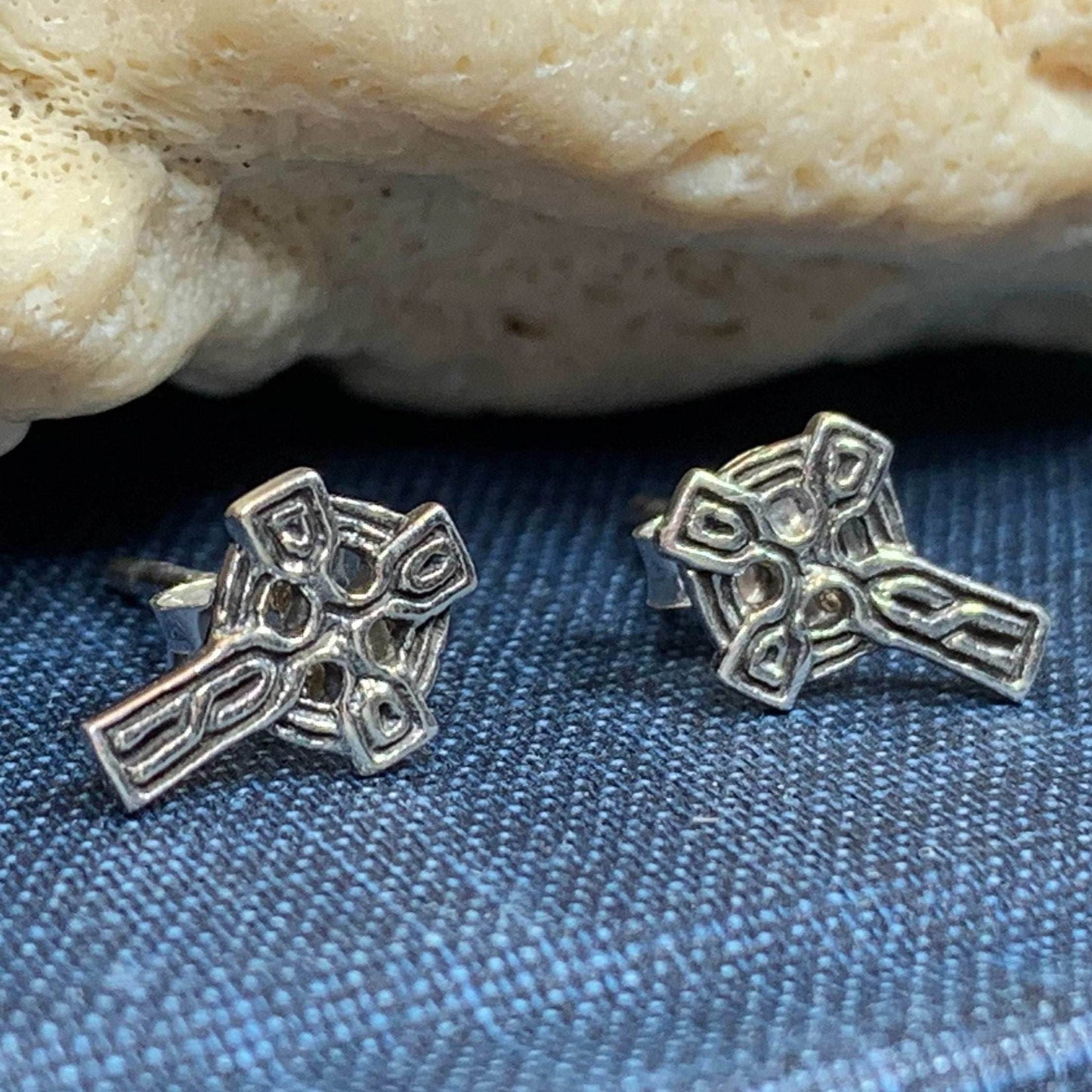 Celtic Cross Stud Earrings -