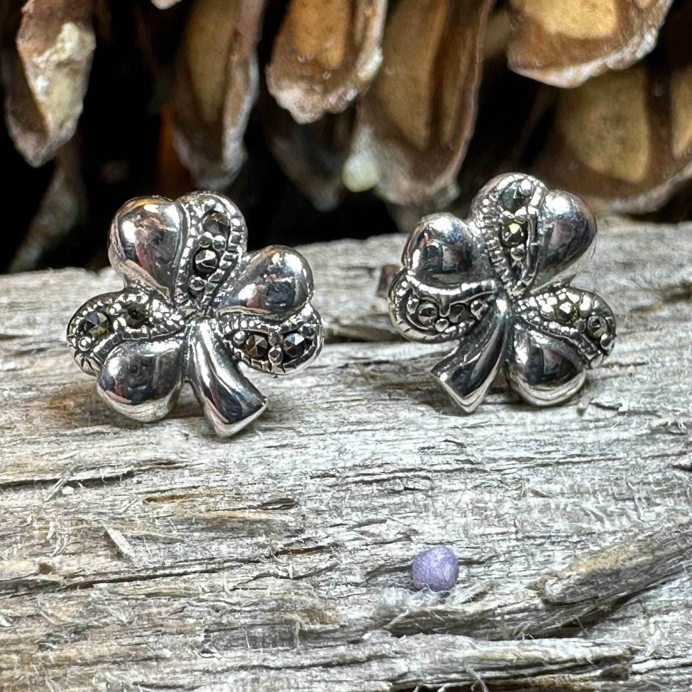 Shamrock Marcasite Earrings -