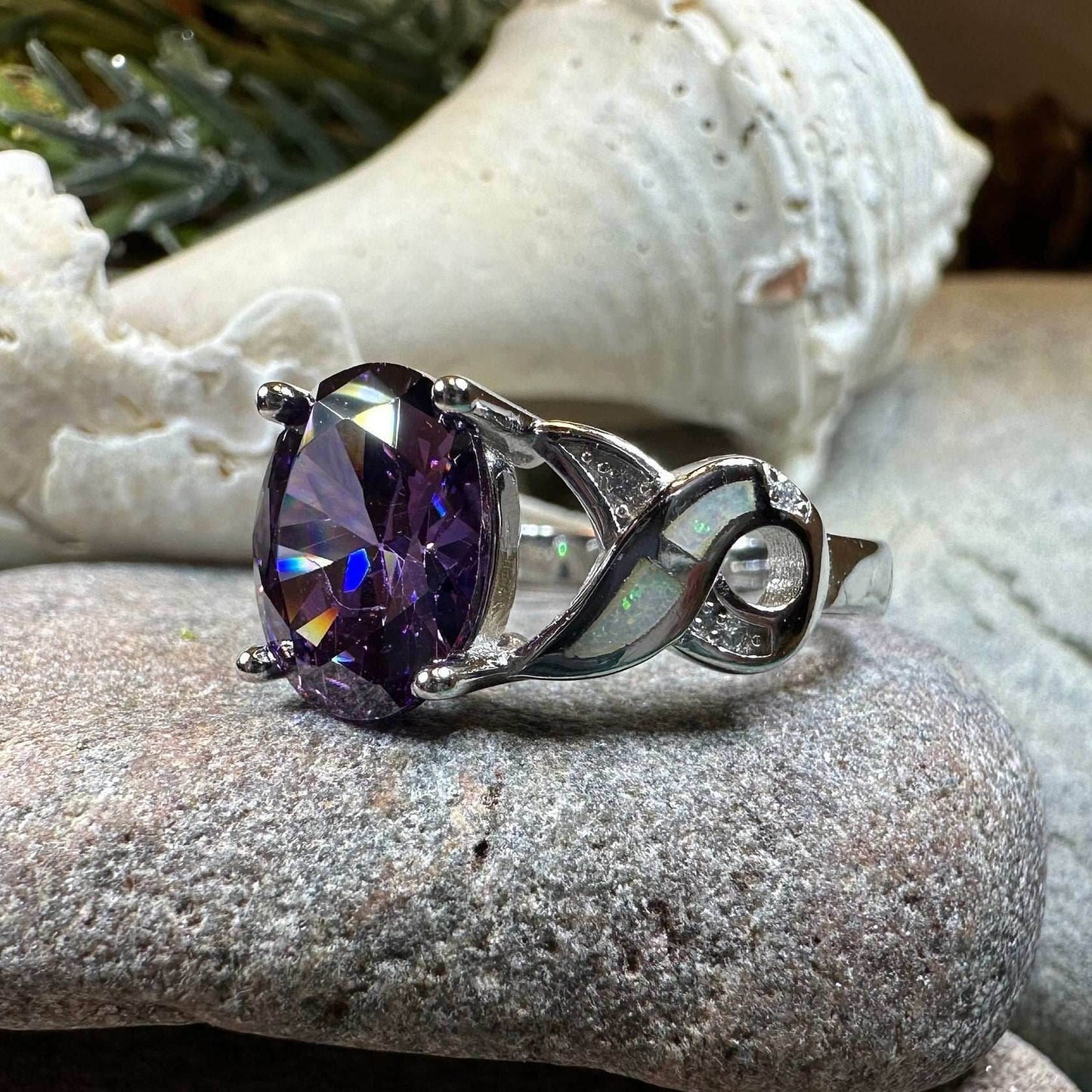 Boinne Opal Celtic Ring - 5