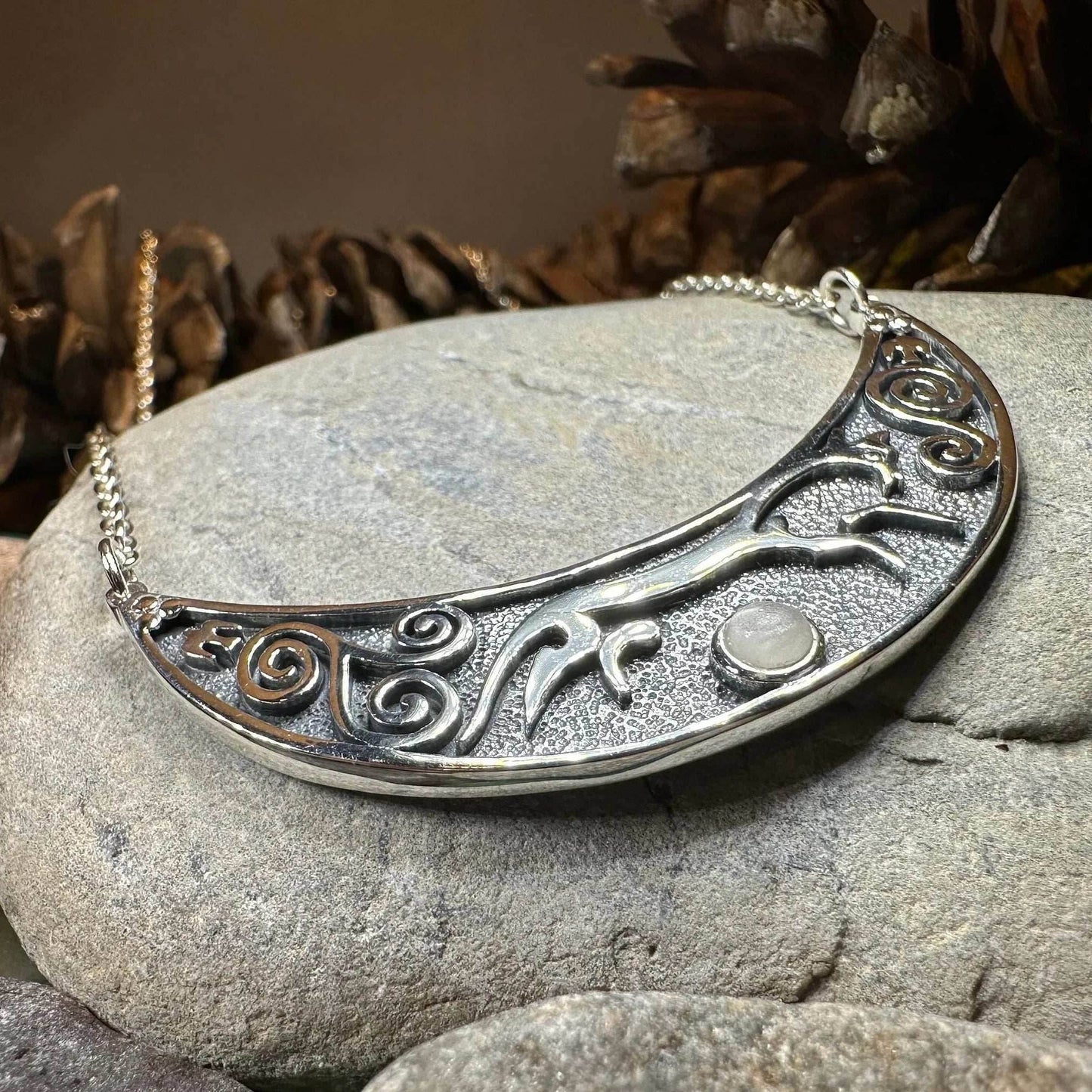 Epona Celtic Horse Moonstone Necklace -