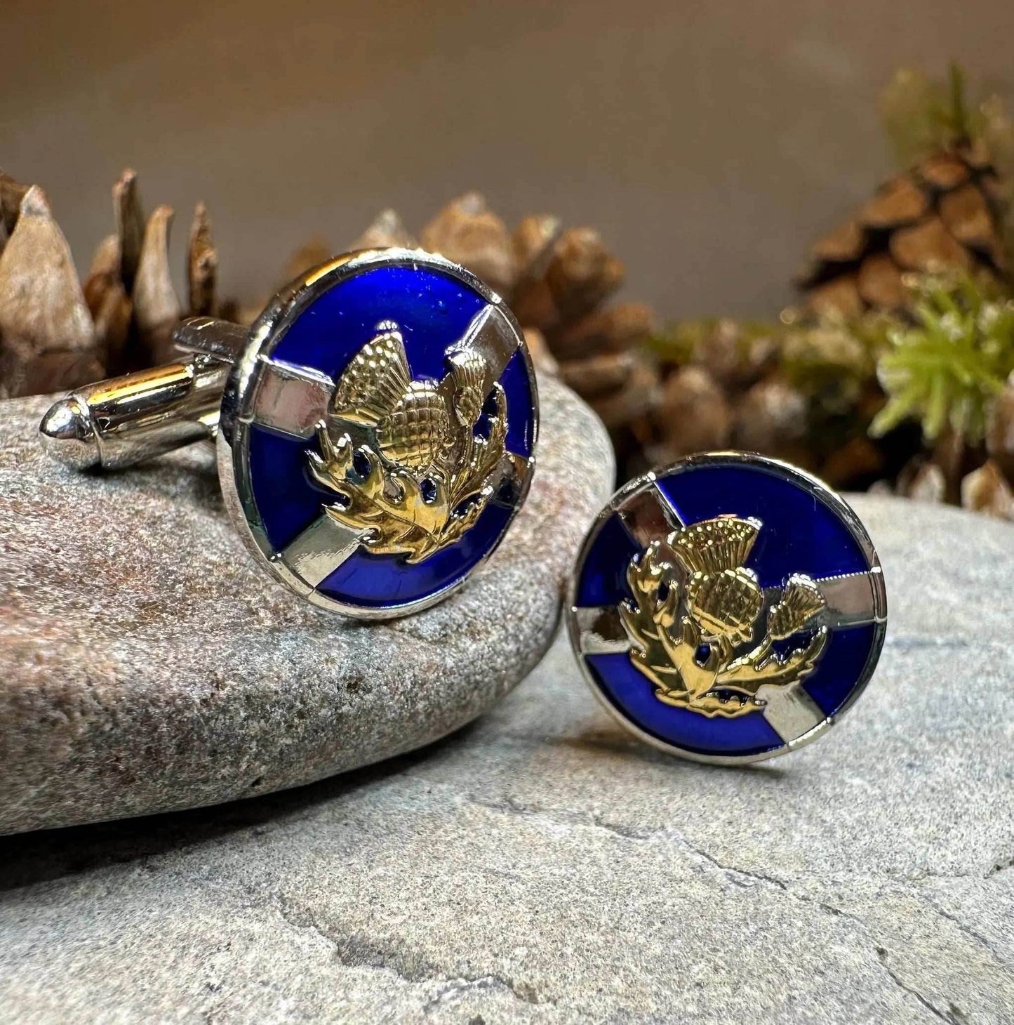 Saltire Thistle Cuff Links -