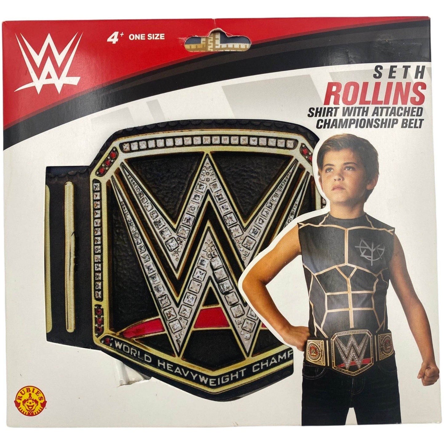 WWE Seth Rollins Shirt with Attached Championship Belt -