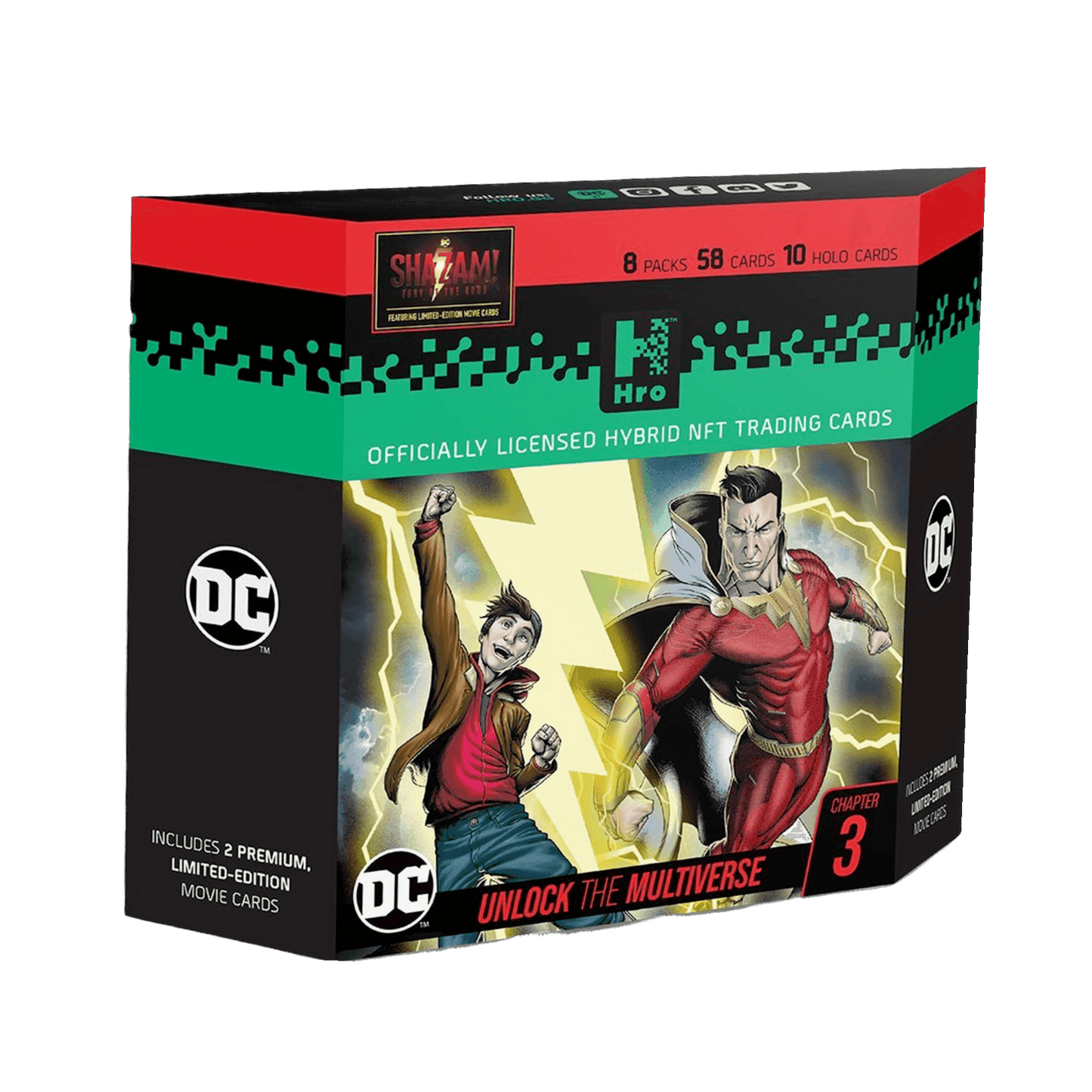 Hro DC Shazam Hybrid NFT Trading Cards | Chapter 3 | 8-Pack -