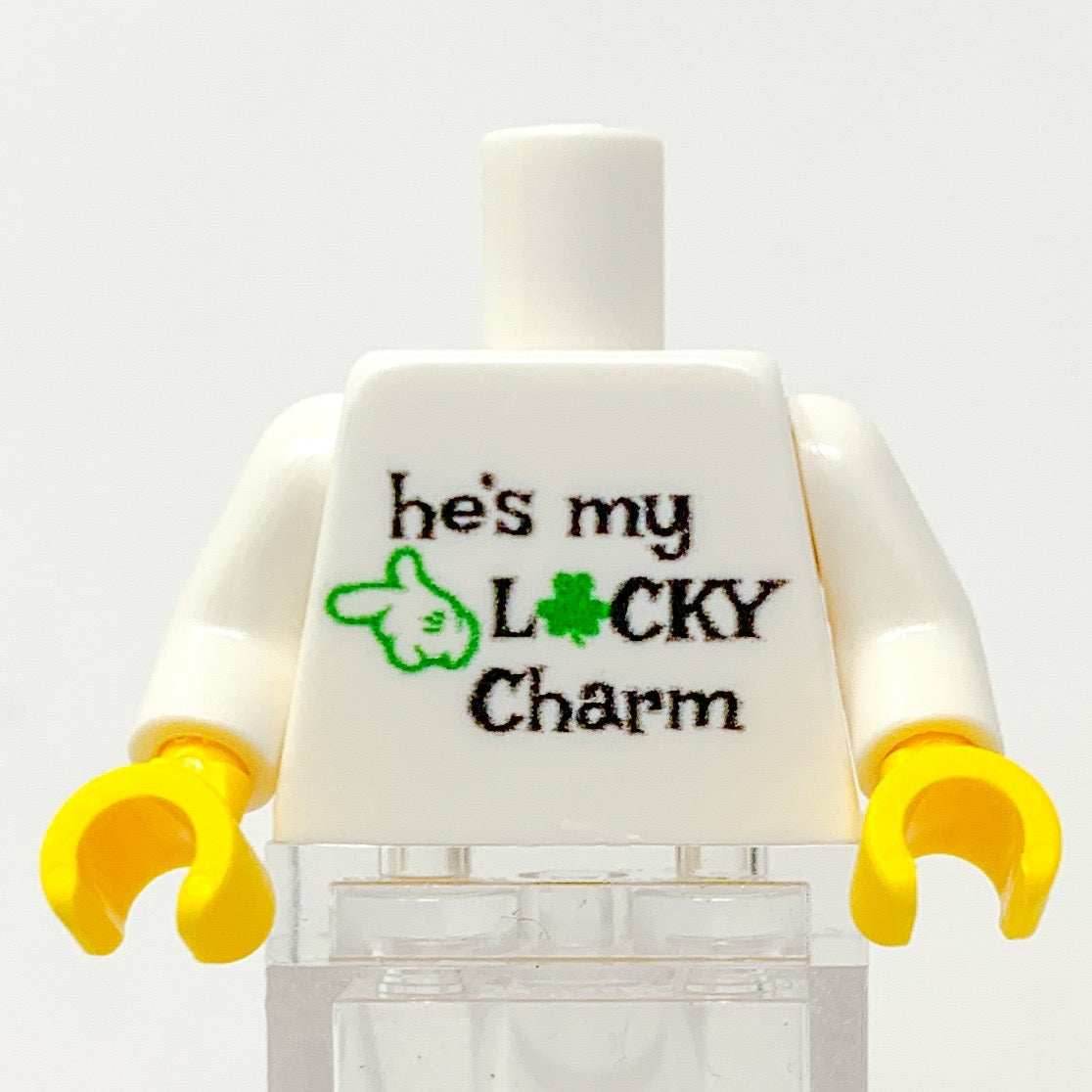 B3 Customs® Printed He's My Lucky Charm St. Patrick's Day Minifig Torso -