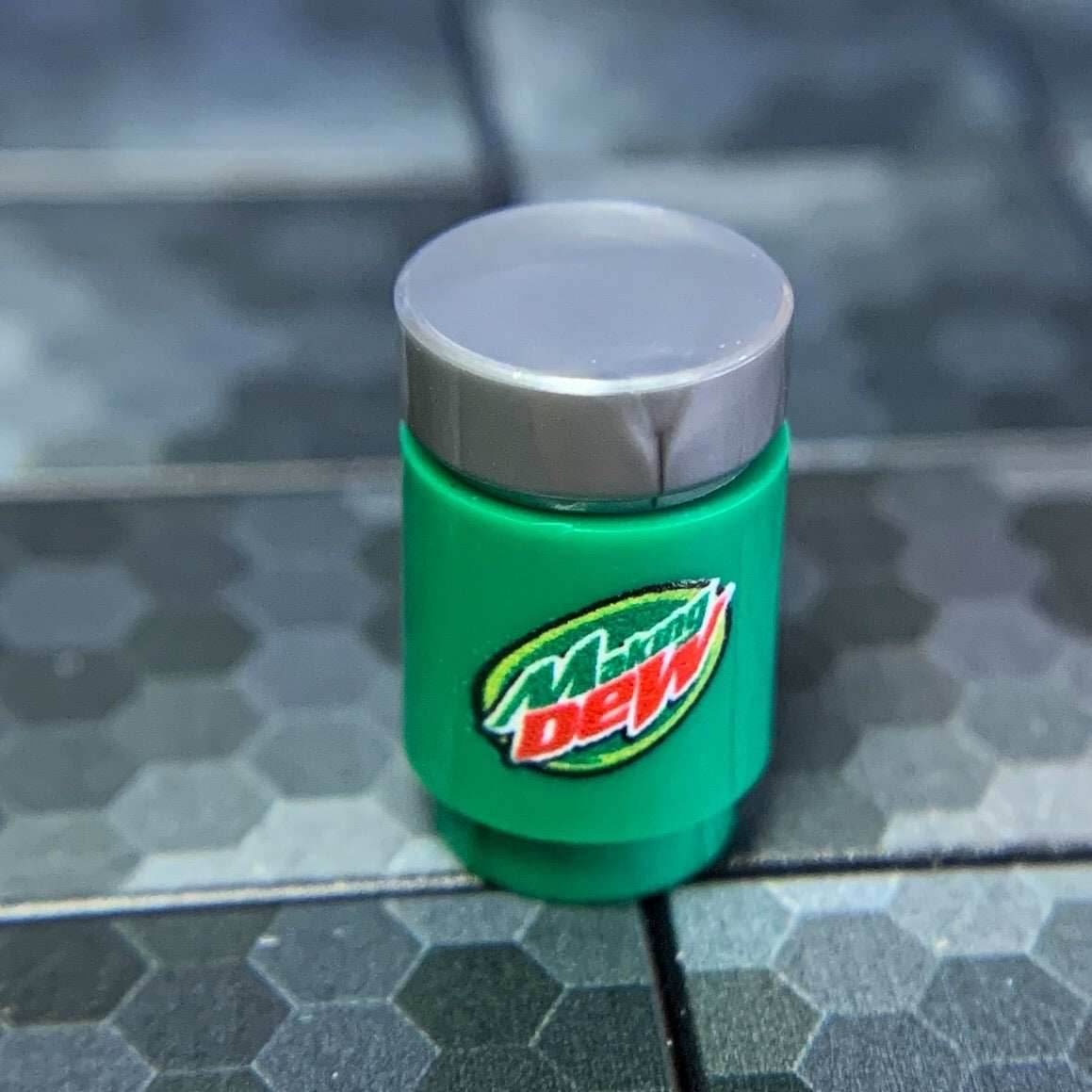 B3 Customs® Printed Making Dew Soda Can made using LEGO parts -