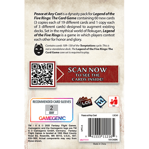 Legend of the Five Rings LCG: Peace at Any Cost -