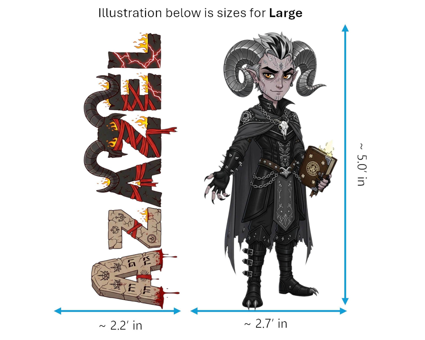 Azazel Sticker and Magnet - the Forbidden Teacher Biblikins™ – Apocryphal Fallen Angel | Waterproof & UV-Proof - Sticker / Large
