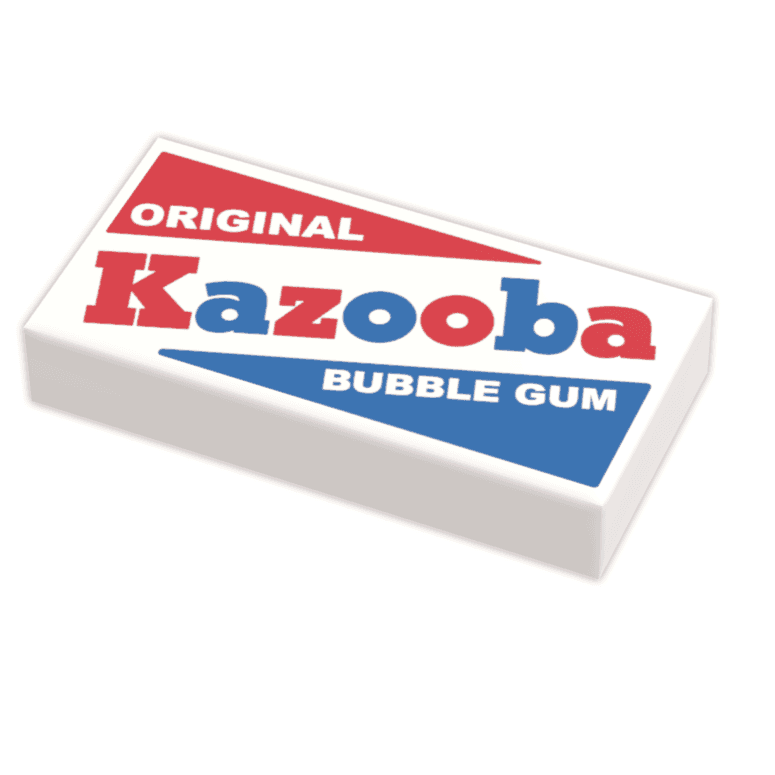 Kazooba Minifig Bubble Gum made using LEGO parts -