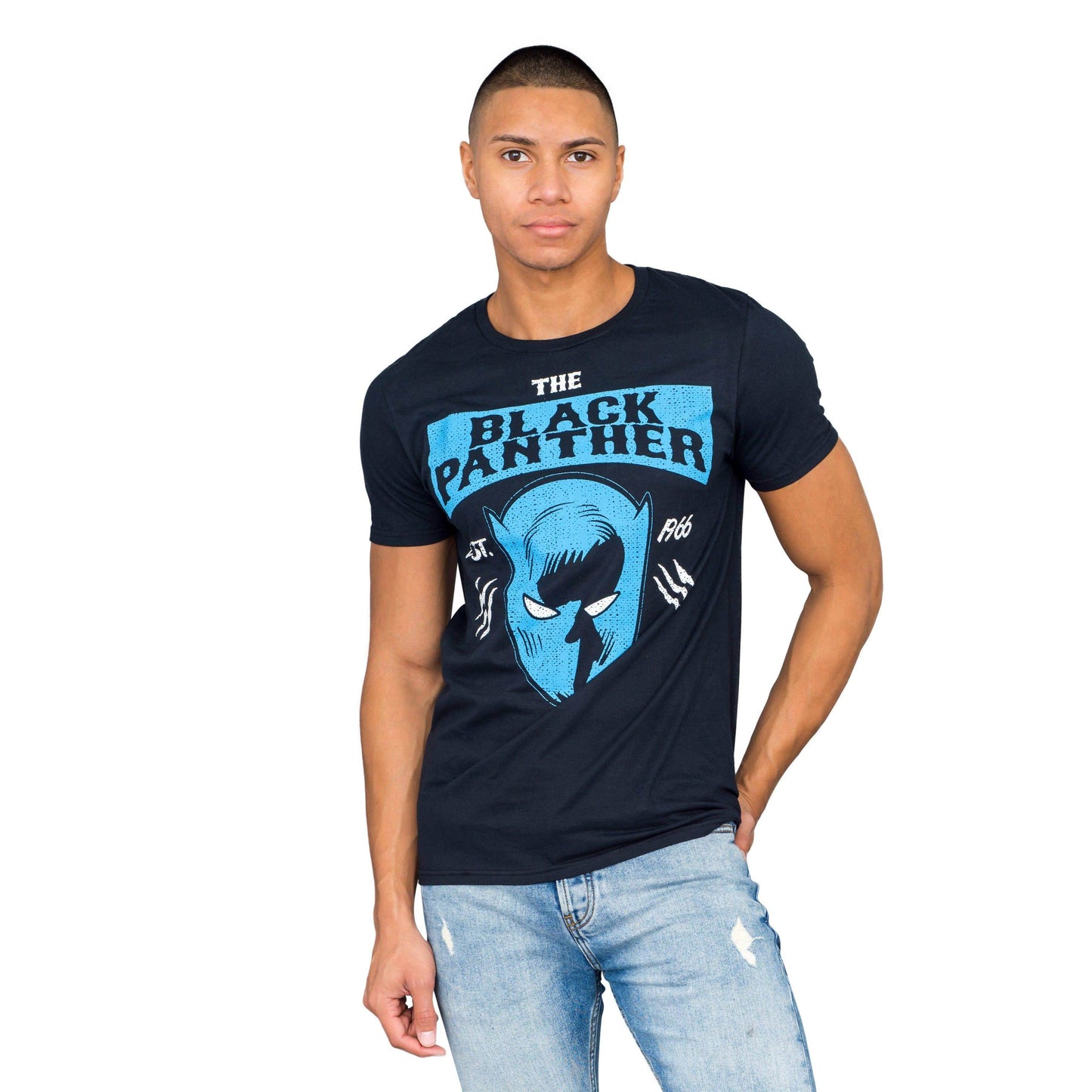Marvel Comics Black Panther Headshot Est 1966 Black T-shirt - M