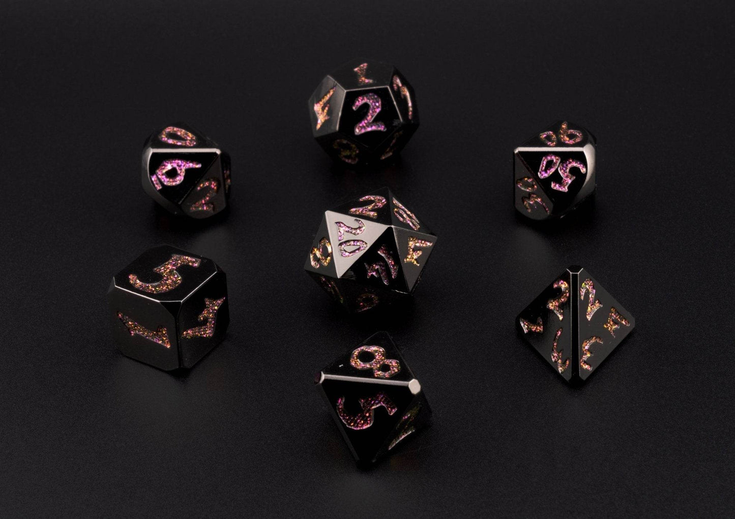 Obsidian Fire Dice Set -