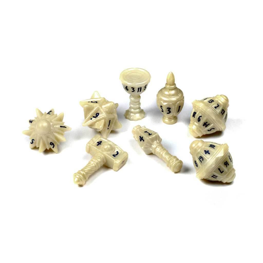 PolyHero Cleric 8 Dice Set - Celestial Ivory -