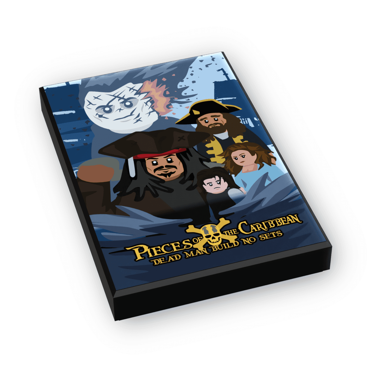 Pieces of the Caribbean: Dead Man Build No Sets Movie Cover (2x3 Tile) made using LEGO part -