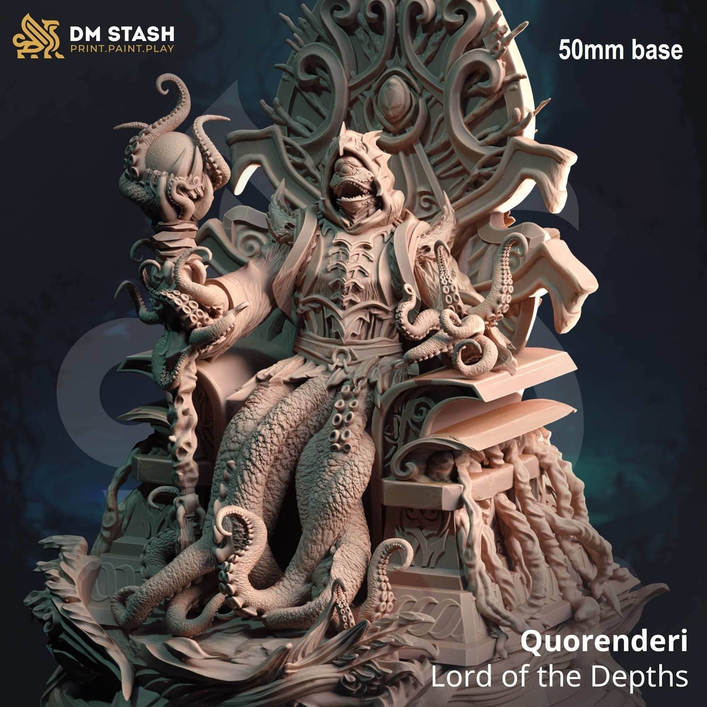 Quorenderi, Lord of the Depths (Royal Squid Horror) - Seated in Throne -