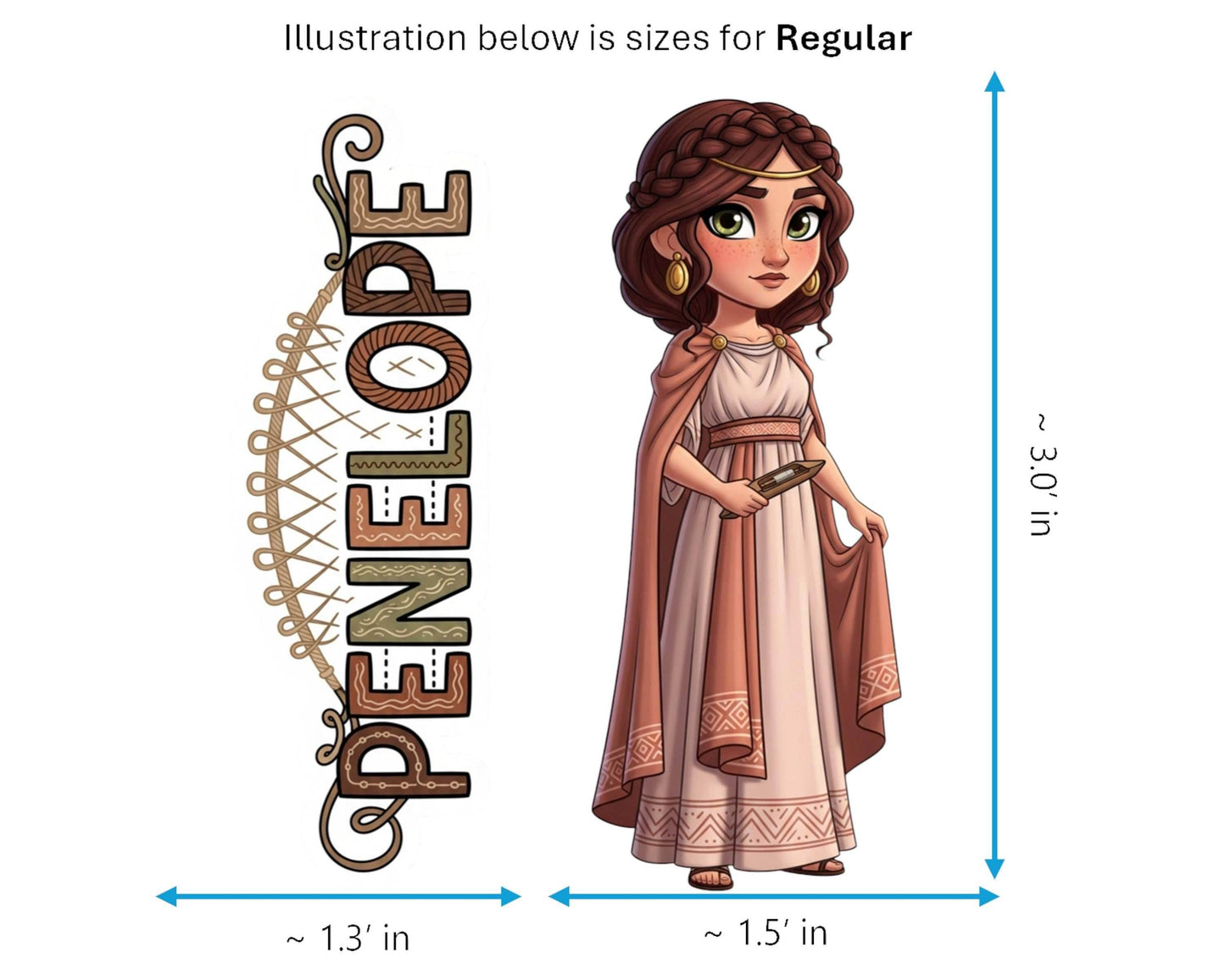 Penelope Sticker and Magnet - Cunning Weaver Mythkins™ – Queen of Ithaca | Waterproof & UV-Proof - Sticker / Regular