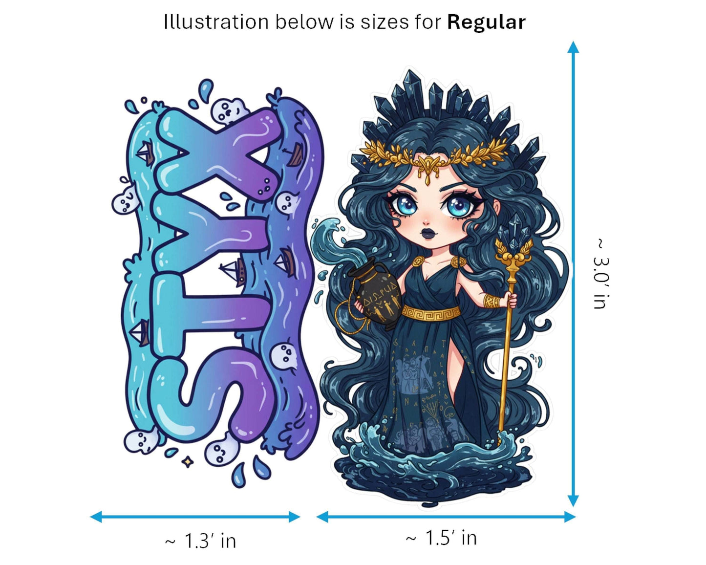 Styx Sticker and Magnet - Goddess of Oaths Mythkins™ – Underworld River Goddess | Waterproof & UV-Proof - Sticker / Regular