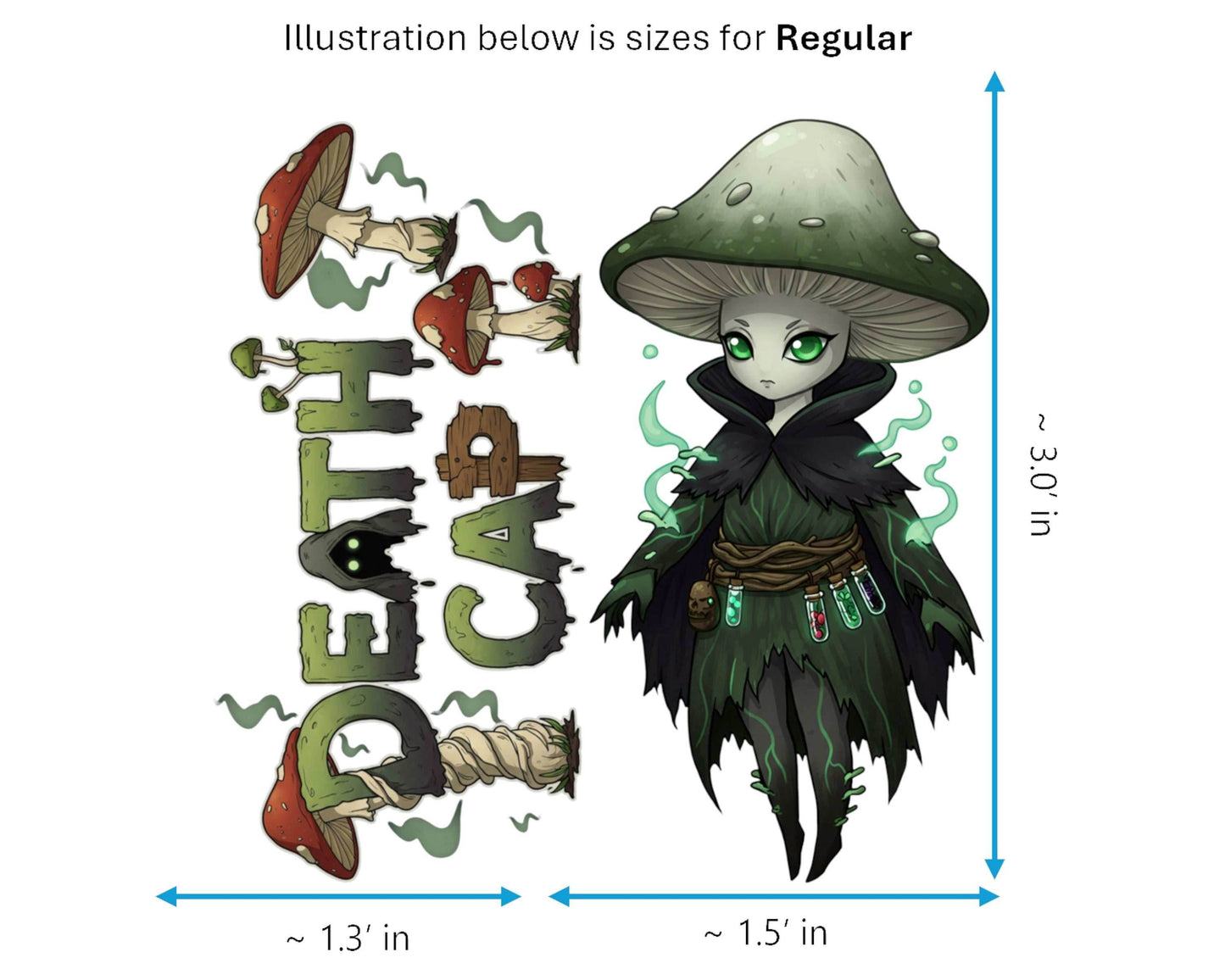 Death Cap Sticker and Magnet - Deadly Deceiver Fungikins™ – Poisonous Mushroom Art | Waterproof & UV-Proof - Sticker / Regular