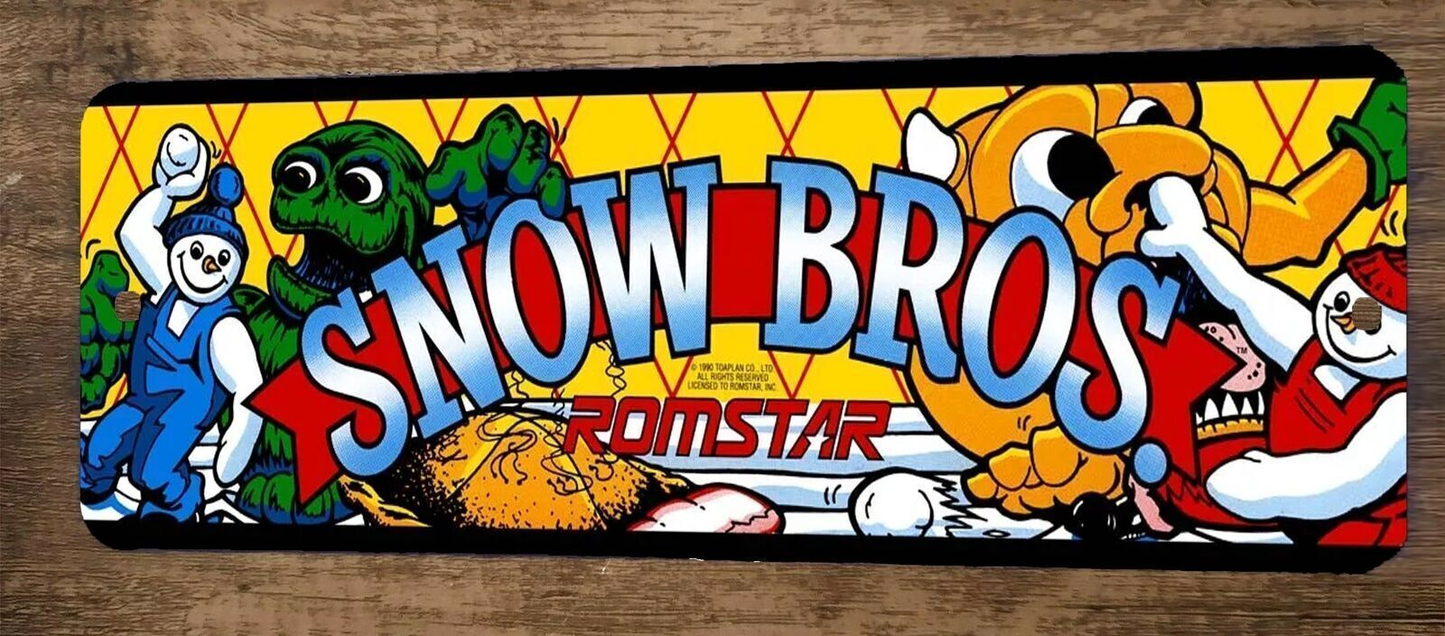 Snow Bros Arcade Video Game 3x12 Metal Wall Sign Marquee Banner Poster