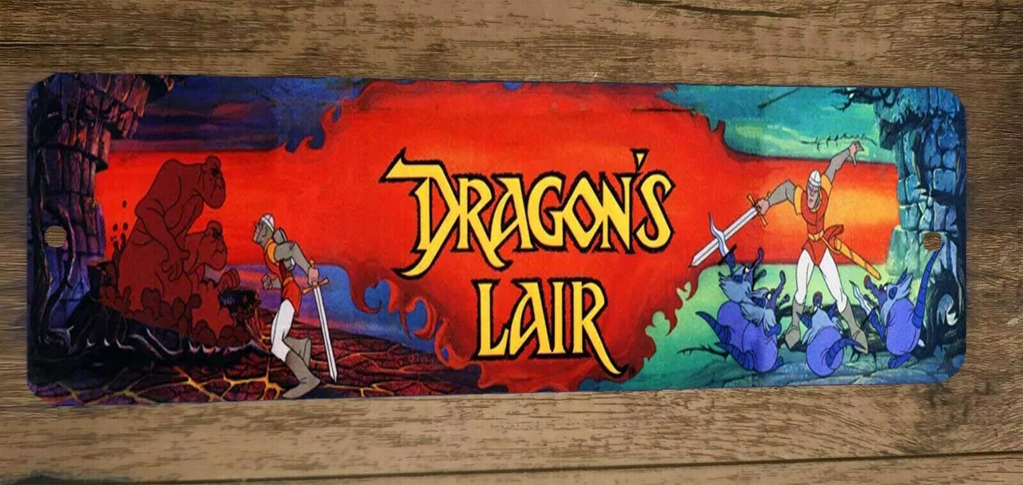 4x12 Dragons Lair Video Game Arcade Metal Wall Sign Marquee Banner Retro 80s