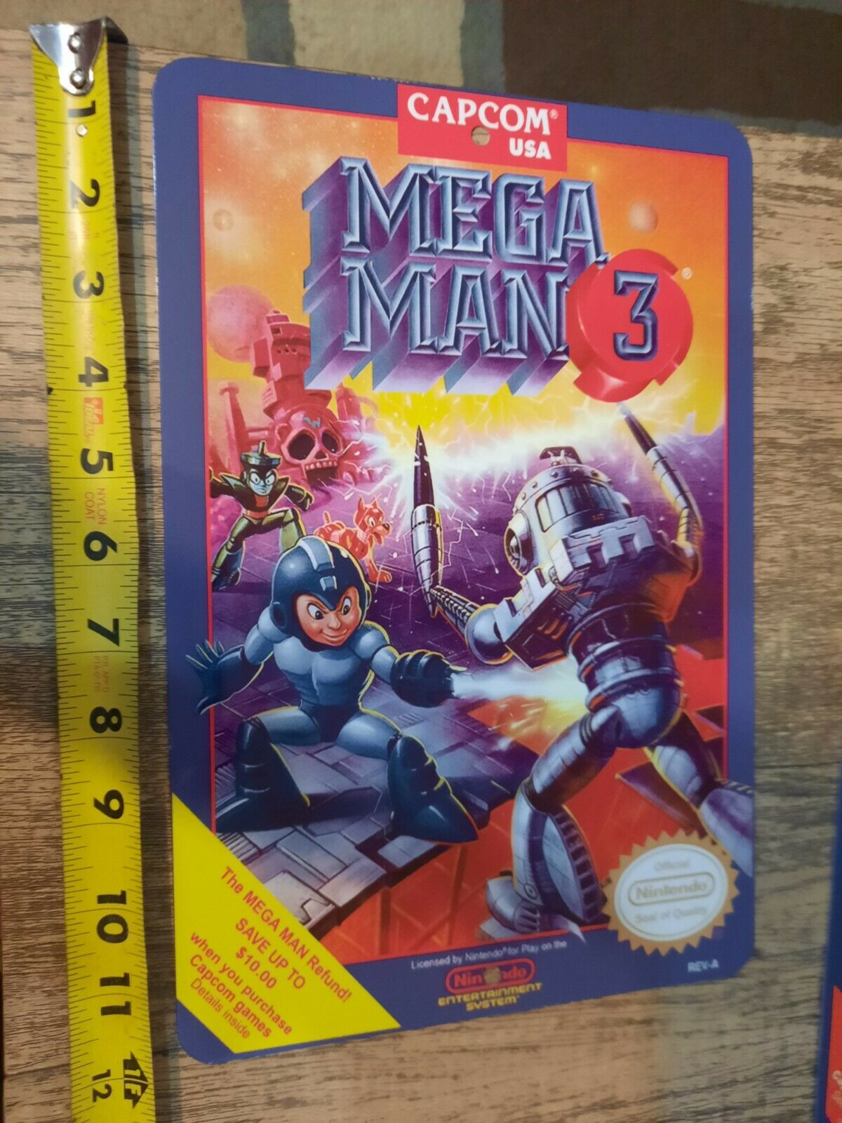 Mega Man 3 Video Game Box 8x12 Inch Metal Wall Sign Retro 1980s Arcade