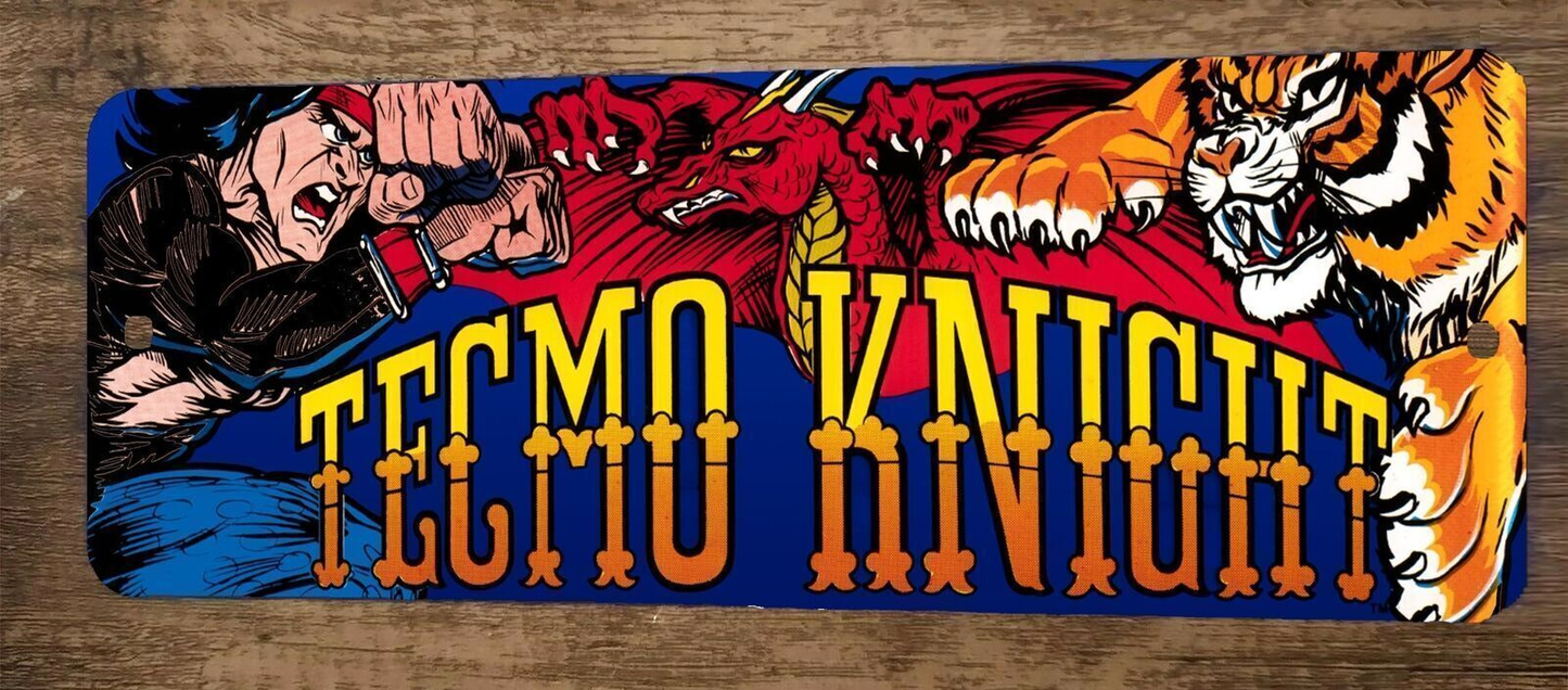 Tecmo Knight Arcade Video Game 3x12 Metal Wall Sign Marquee Banner Poster