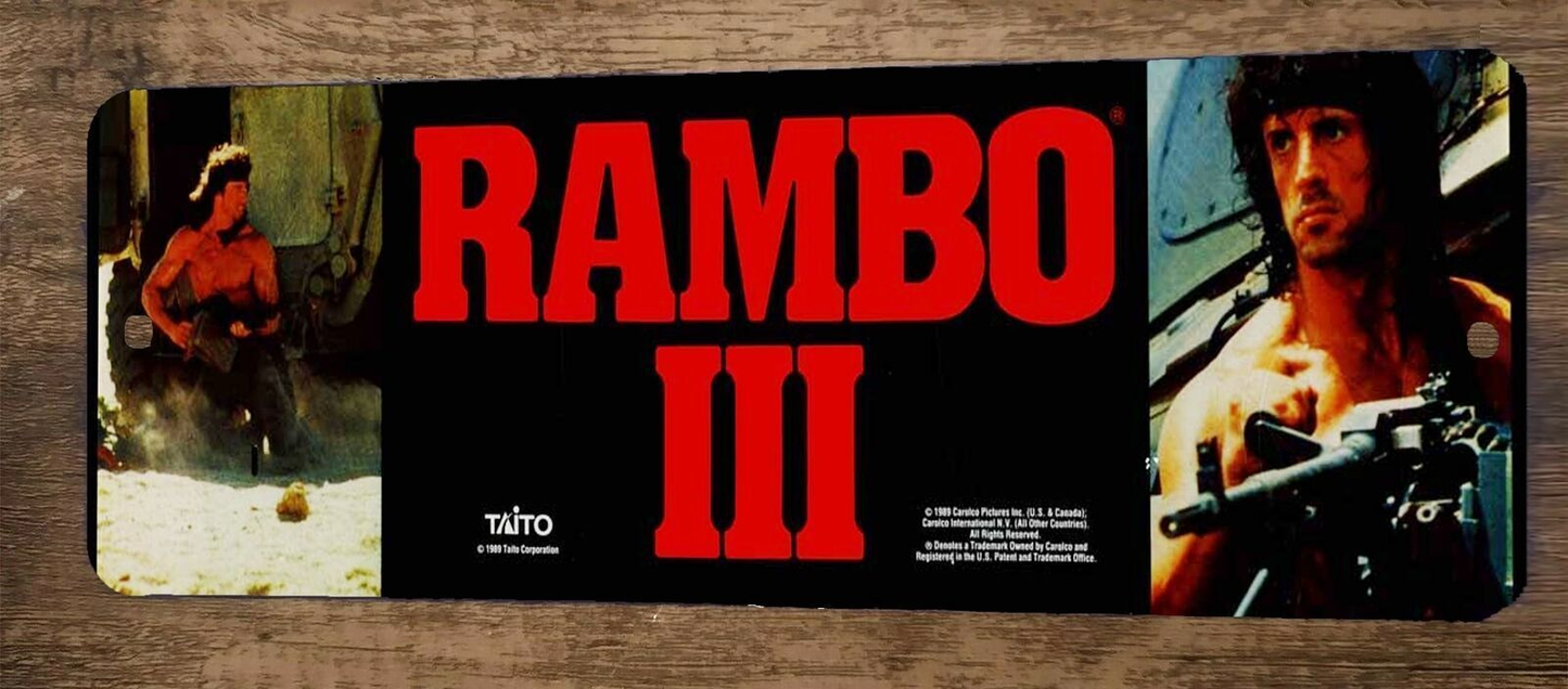 Rambo III 3 Arcade 3x12 Metal Wall Video Game Sign