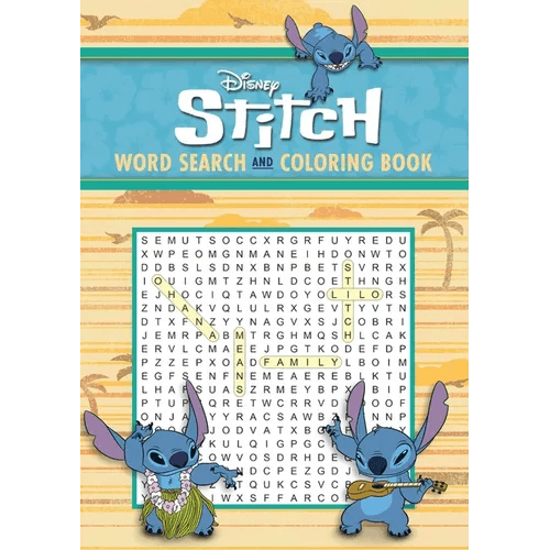 Disney Stitch Word Search and Coloring Book - Paperback -