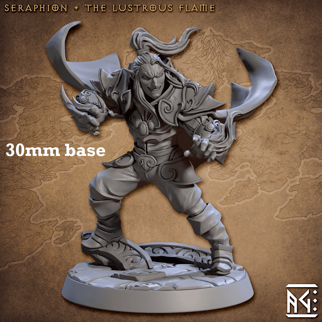 Seraphion, the Lustrous Flame (Male High Elf Arcanist) -