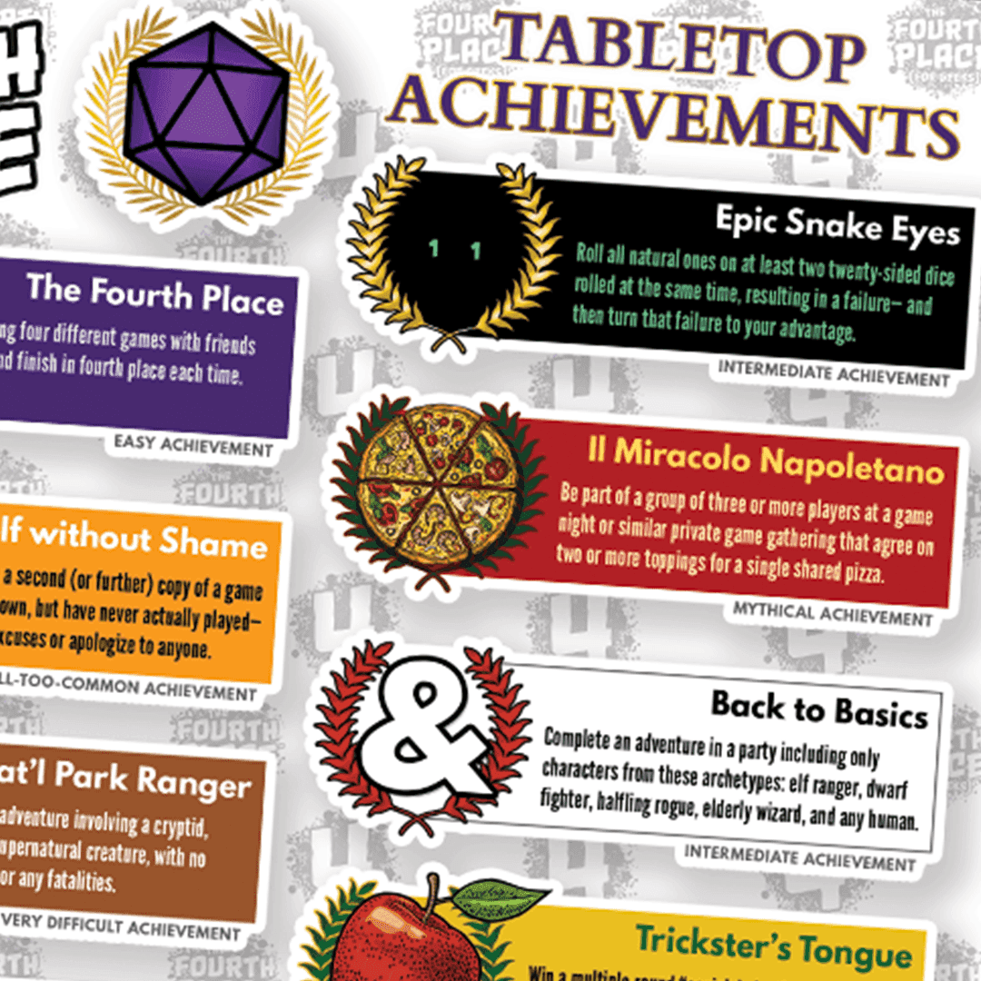Tabletop Achievements Stickers -