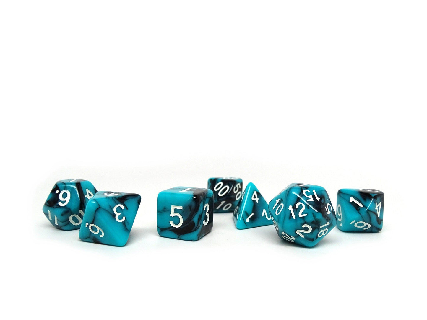 Teal and Black Marble - 7 Piece Set -