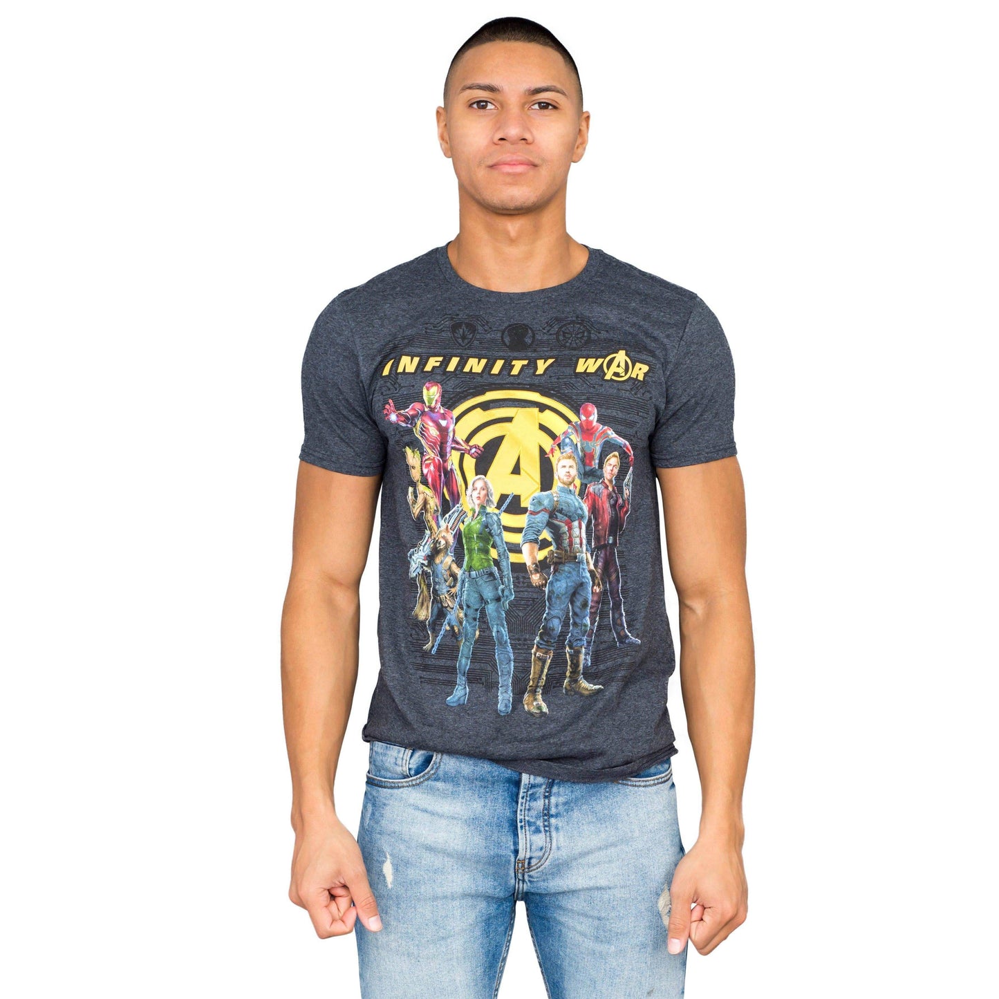 The Avengers Infinity War Group Shot Charcoal T-shirt - L